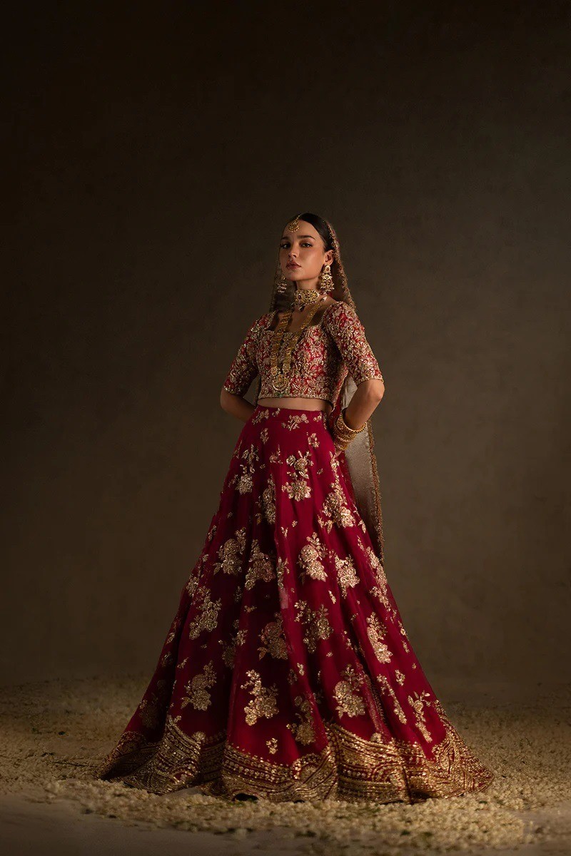 Shingarf — Red & gold barat dress for a wedding guest