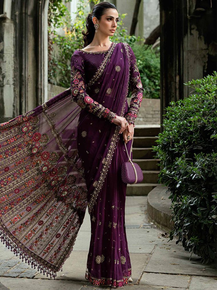 Baingani — Purple walima dress for a wedding guest
